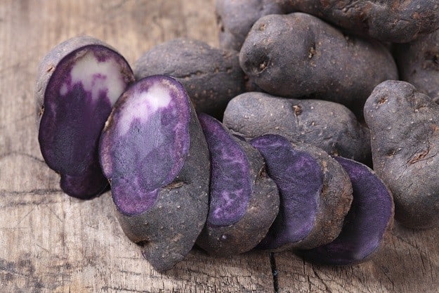 Purple potatoes clear acne and skin.